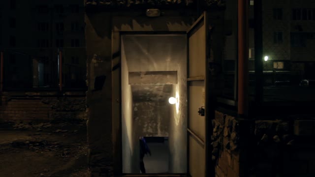 Young Man Coming Out Of The Cellar