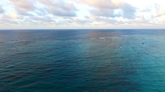 The Camera Flies Over Blue Sea