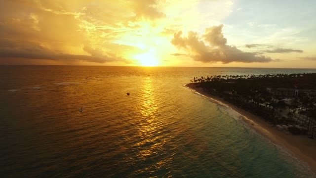 The Camera Rises Above The Sea Coast