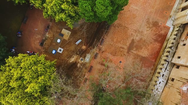 Drone Flies Over A Small Monument