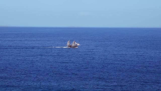The Ship Floats In The Sea