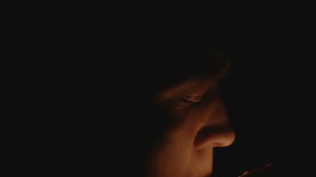 Man Smokes A Cigarette Close-up