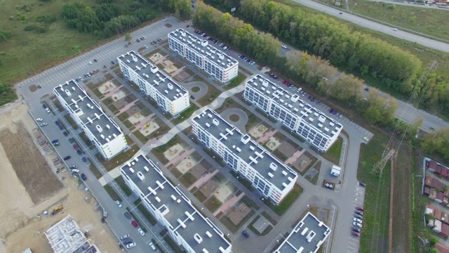 Top View Of The District. Aerial Shooting