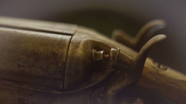 Man Cocks The Shotgun Close-up