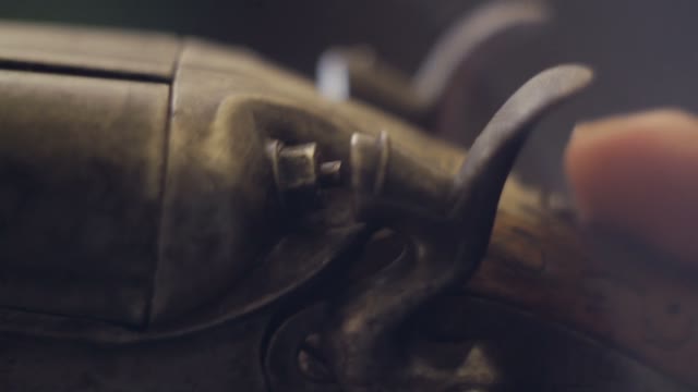 Man Cocks The Shotgun Close-up