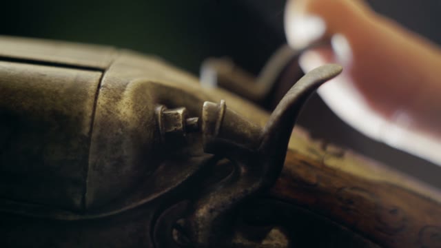 Man Cocks The Shotgun Close-up