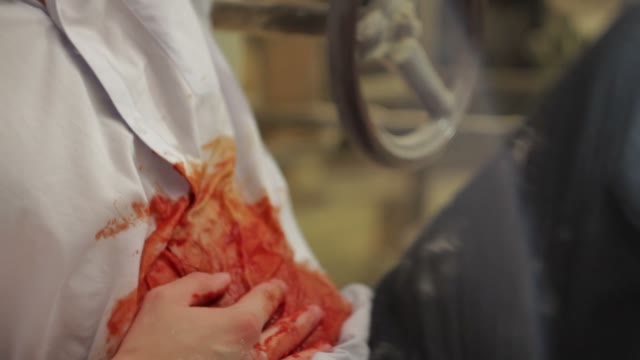 Man With A Bleeding Wound Close-up