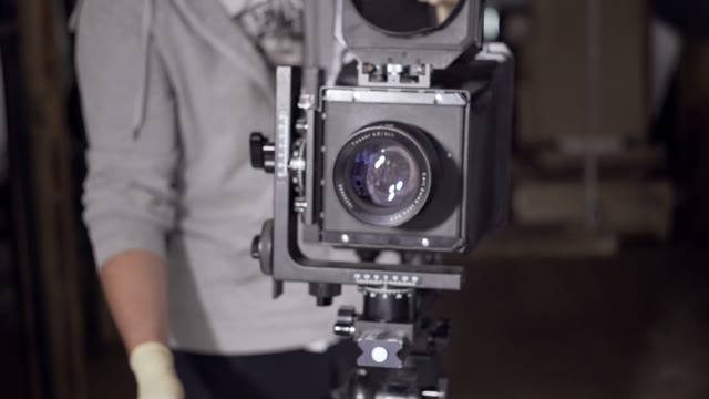 Men Prepare The Camera To Shoot Close-up
