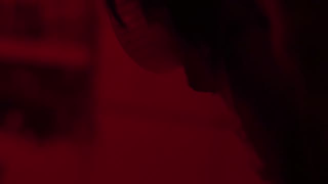 Man's Face In The Developing Room Close-up