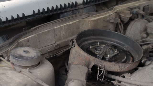 Wound Up Car Engine Close-up