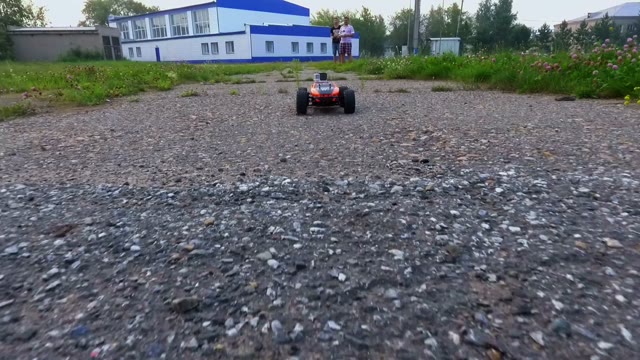 Radio-controlled Machine Rides On The Road