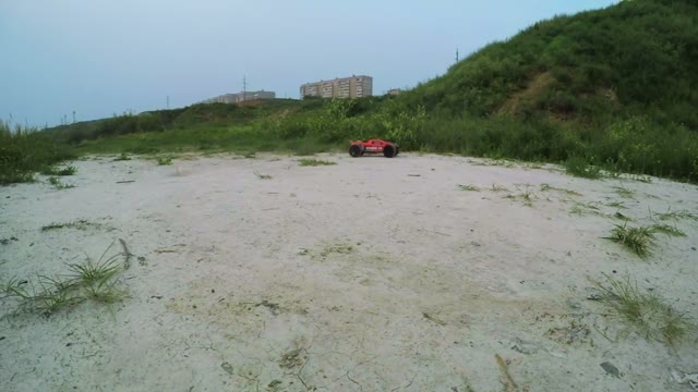 Radio-controlled Machine Drift And Crashes Into The Camera