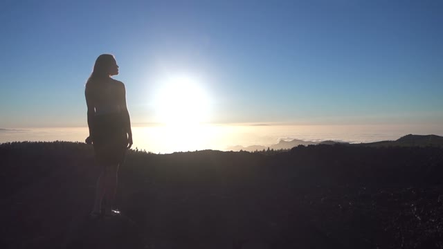 Woman Looking At The Skyline