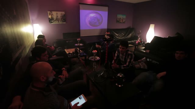 Friends Sitting In The Hookah