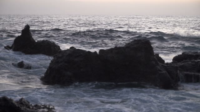Ocean Waves Hitting The Rocks