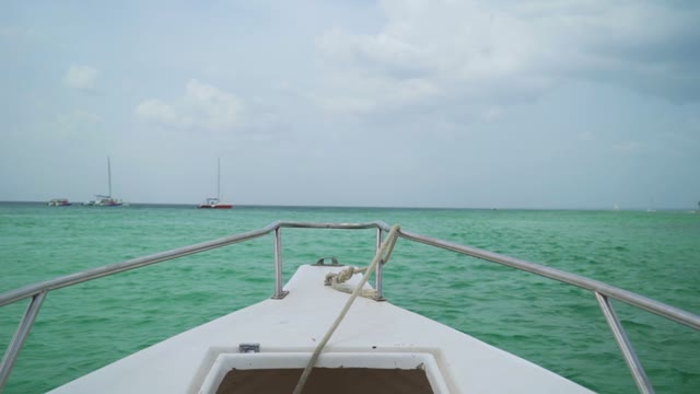 Incredible Views From The Bow Of The Boat In The Ocean