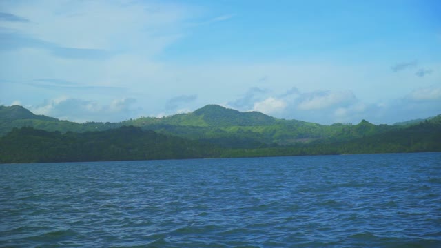 Beautiful Landscape Of Green Mountain In The Ocean