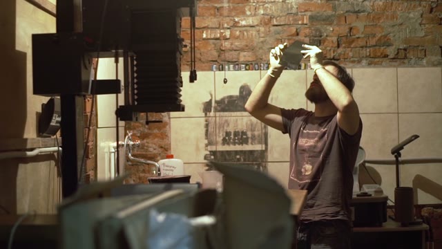Man Is Engaged In Picture Development