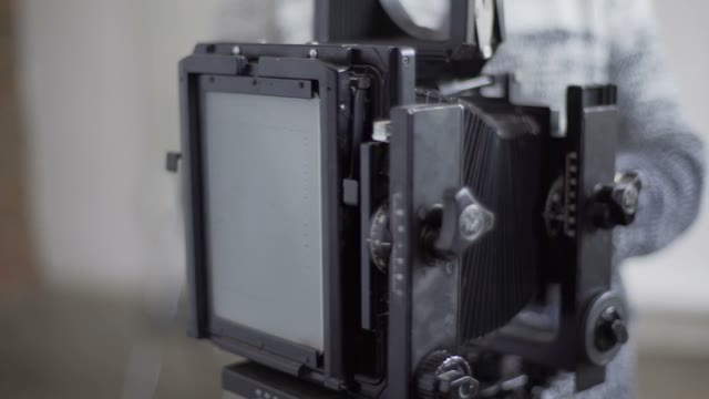 Man With Retro Camera Close-up