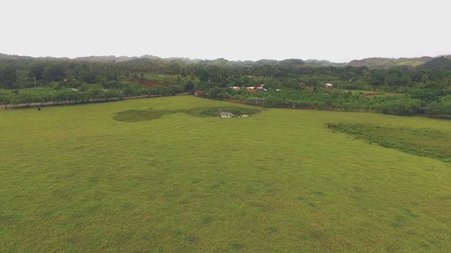 View From Drone To The Green Fields And Valleys Near The Village