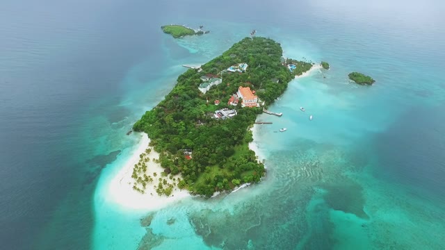 A Beautiful View From Above On A Small Island