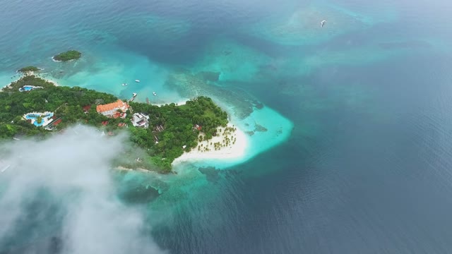 View From The Drone On A Beautiful Little Island In The Ocean
