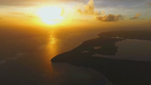 Great View Of The Ocean At Sunset, Aerial View