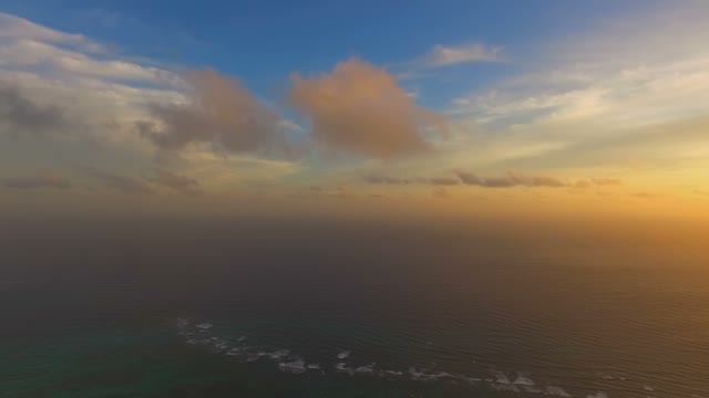 An Incredible View Of With Quadrocopters The Sky In The Rays Of The Sunset