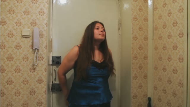 Thoughtful Girl In Underwear Frightened Extraneous Sounds