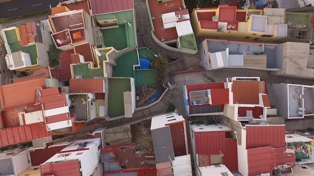 Shot Of A Little Coastal City From A Bird's Eye View