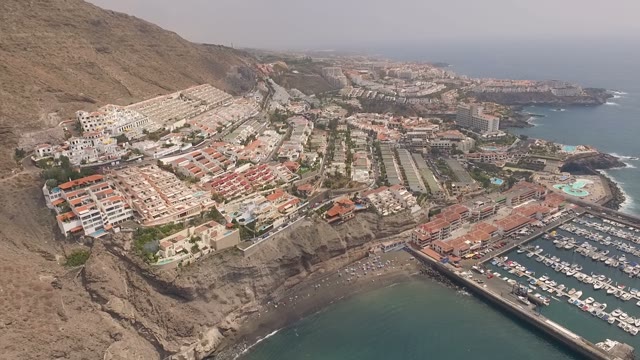 Coastal City On A Hill, Aerial View