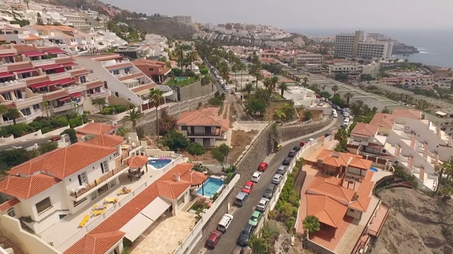 Little Coastal City In The Daylight, Aerial View