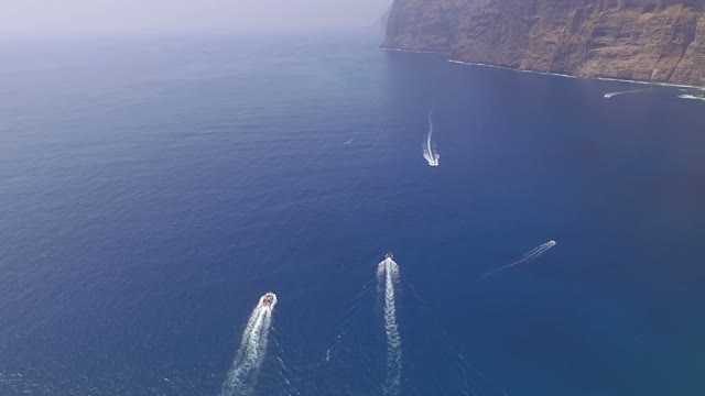 Beautiful View On Ships In Open Sea, Aerial