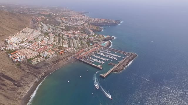 Boats Sailing On Opened Sea, Aerial View