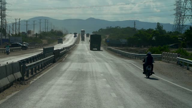 Vertigo Efect From A Car, Highway On A Sunny Day