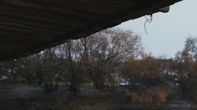 Autumn Snow On The Background Of The Freezing River