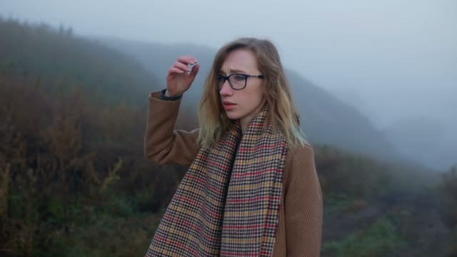 Sad Girl Wandering Through The Woods