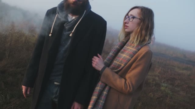 Couple Of Hipsters Pressed Against Each Other