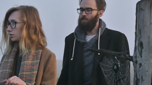 A Quarrel Boy And Girl Outdoors In Autumn
