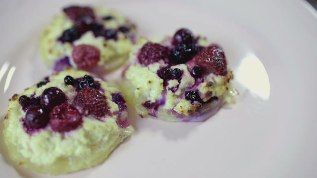 Cakes Sprinkle With Coconut Flakes Close-up