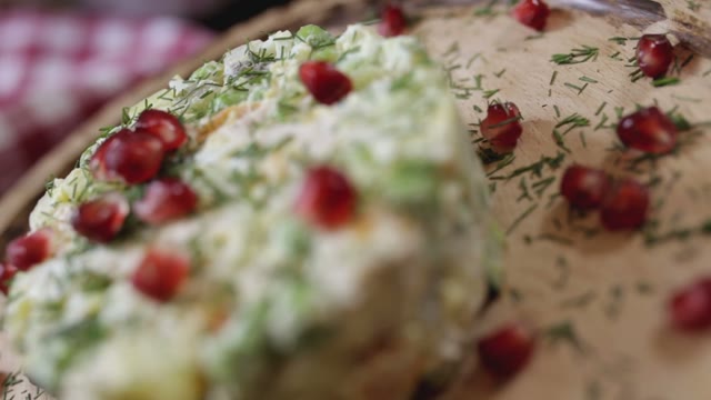Salad On A Plate Spinning Close-up