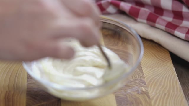Cook Stirs The Sauce Close-up