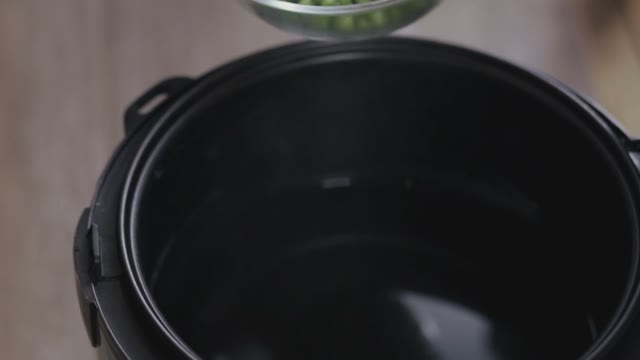 Green Peas In Bowl Shift In Water Close-up