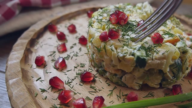 Beautifully Decorated Salad On A Plate Close-up