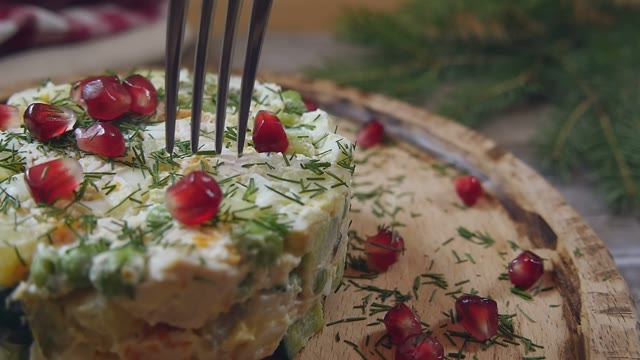 Beautifully Decorated Salad On A Plate Close-up