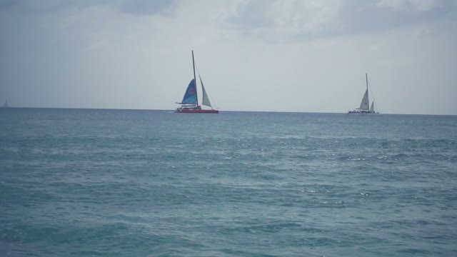 Beautiful View Of The Floating Boat In The Ocean