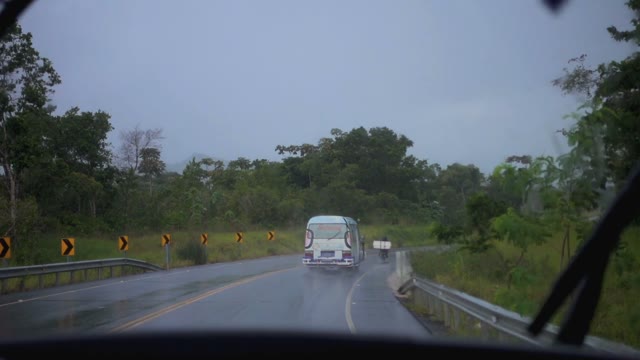 Windshield Wipers On The Car Window During The Rain