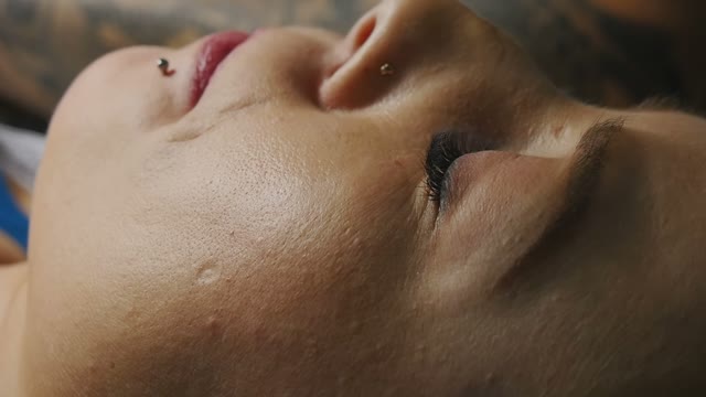 Girl Lying With Closed Eyes Close-up