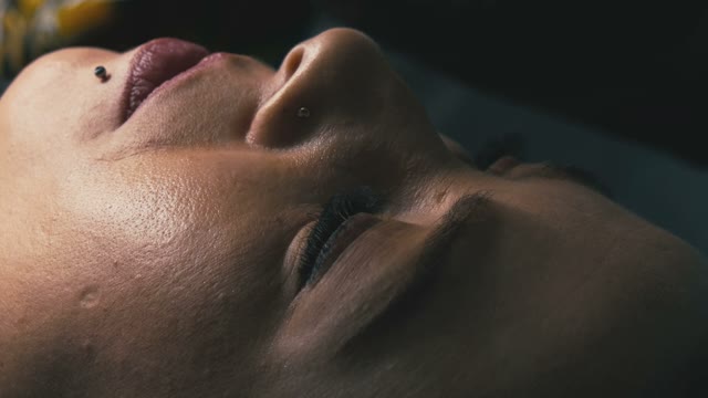 Face Of Lying Girl Close-up