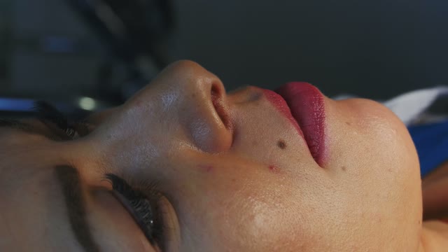 Girl Lying Close-up Of Face